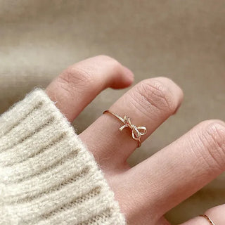 Set of 5 Asymmetrical Ribbon Thin Rings Index Finger Layering Rings