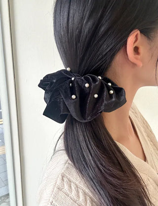 High-quality recommended, size pearl basic velvet scrunchie hair tie