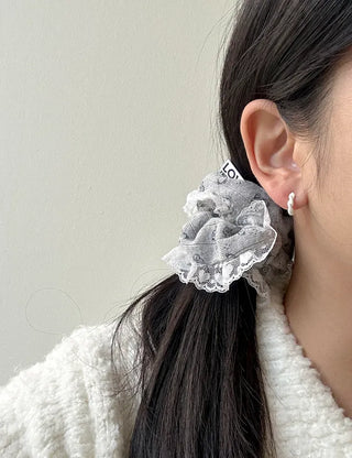 Merry Shop hair tie, teddy bear lace scrunchie
