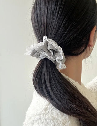 Merry Shop hair tie, teddy bear lace scrunchie