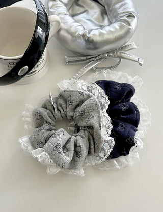 Merry Shop hair tie, teddy bear lace scrunchie