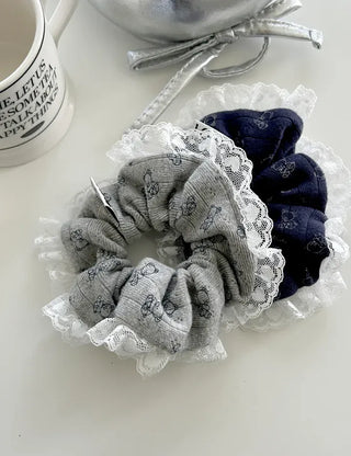 Merry Shop hair tie, teddy bear lace scrunchie