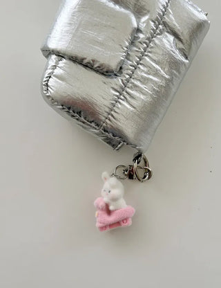 Four-leaf clover cat scooter doll mini bag keyring keyholder