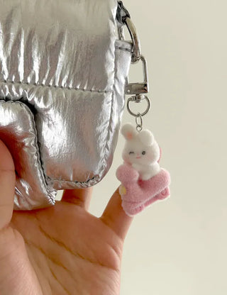 Four-leaf clover cat scooter doll mini bag keyring keyholder