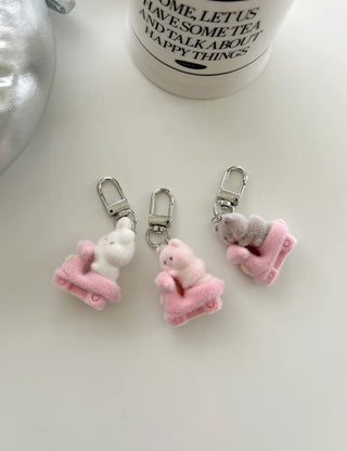 Four-leaf clover cat scooter doll mini bag keyring keyholder
