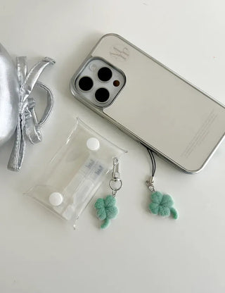 Four-leaf clover cat scooter doll mini bag keyring keyholder