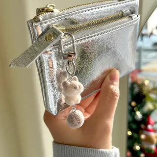 Four-leaf clover cat scooter doll mini bag keyring keyholder