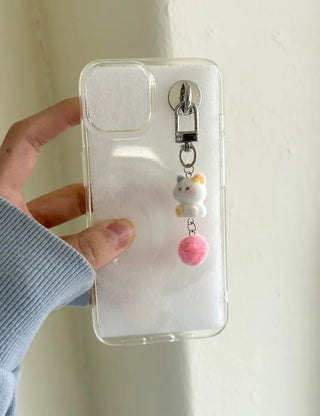 Four-leaf clover cat scooter doll mini bag keyring keyholder