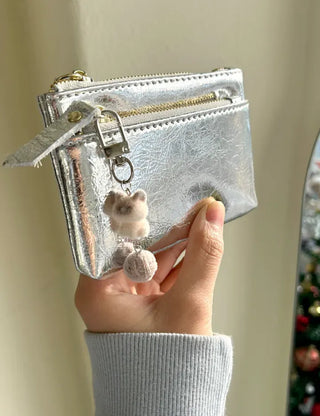 Four-leaf clover cat scooter doll mini bag keyring keyholder