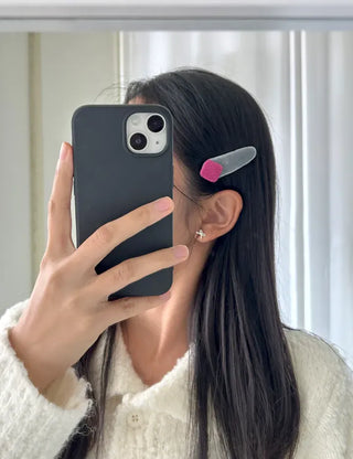 Side Hair Clip Square Corduroy Velvet Snap Mini