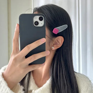 Side Hair Clip Square Corduroy Velvet Snap Mini