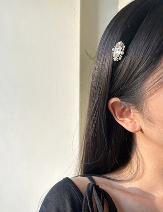 Piece Pendant Cubic Pearl Velvet Slim Headband