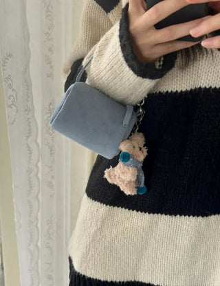 Mini tote bag, cylindrical pouch, suede bag
