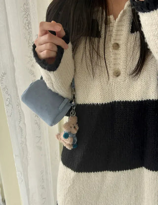 Mini tote bag, cylindrical pouch, suede bag