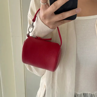 Mini tote bag, cylindrical pouch, suede bag