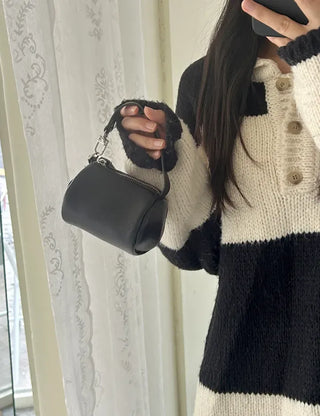Mini tote bag, cylindrical pouch, suede bag