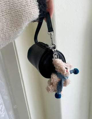 Mini tote bag, cylindrical pouch, suede bag