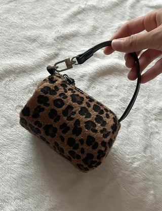 Mini tote bag, cylindrical pouch, suede bag