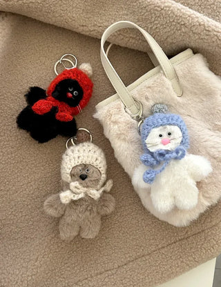 Merry Shop Keyholder Earflap Hat Doll Bag Keyring Bag Charm