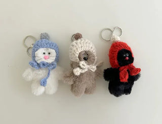 Merry Shop Keyholder Earflap Hat Doll Bag Keyring Bag Charm