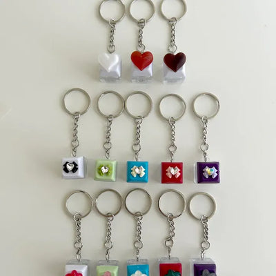 Keycap Keyring LED Heart Ribbon Flower Keyboard Keyholder