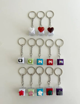 Keycap Keyring LED Heart Ribbon Flower Keyboard Keyholder