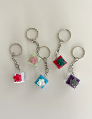Keycap Keyring LED Heart Ribbon Flower Keyboard Keyholder