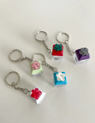 Keycap Keyring LED Heart Ribbon Flower Keyboard Keyholder