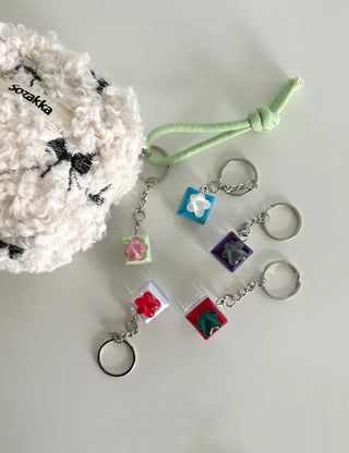 Keycap Keyring LED Heart Ribbon Flower Keyboard Keyholder