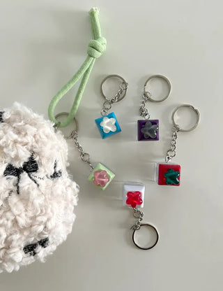 Keycap Keyring LED Heart Ribbon Flower Keyboard Keyholder