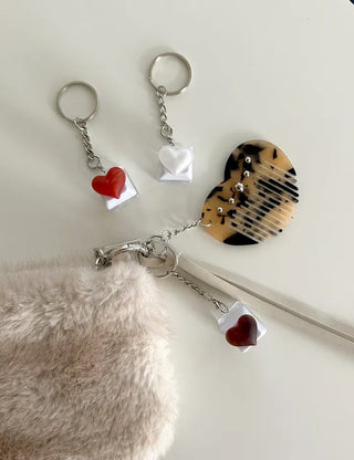 Keycap Keyring LED Heart Ribbon Flower Keyboard Keyholder