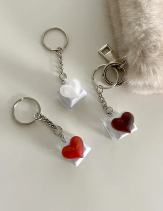 Keycap Keyring LED Heart Ribbon Flower Keyboard Keyholder