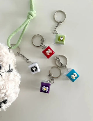Keycap Keyring LED Heart Ribbon Flower Keyboard Keyholder
