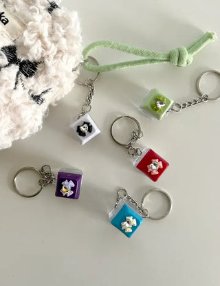 Keycap Keyring LED Heart Ribbon Flower Keyboard Keyholder