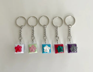 Keycap Keyring LED Heart Ribbon Flower Keyboard Keyholder