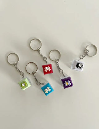 Keycap Keyring LED Heart Ribbon Flower Keyboard Keyholder