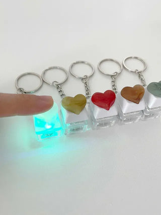 Keycap Keyring LED Heart Ribbon Flower Keyboard Keyholder