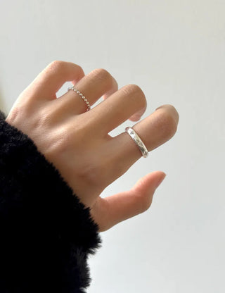 925 Sterling Silver Matte Bold Cubic Silver Ring