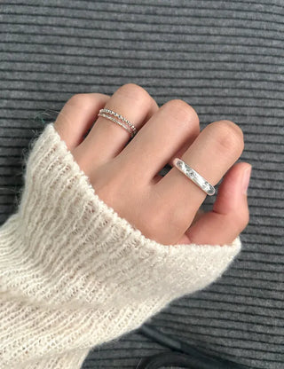 925 Sterling Silver Matte Bold Cubic Silver Ring