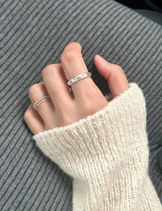 925 Sterling Silver Matte Bold Cubic Silver Ring