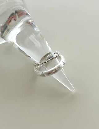 925 Sterling Silver Matte Bold Cubic Silver Ring