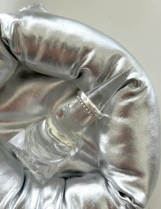 925 Sterling Silver Matte Bold Cubic Silver Ring
