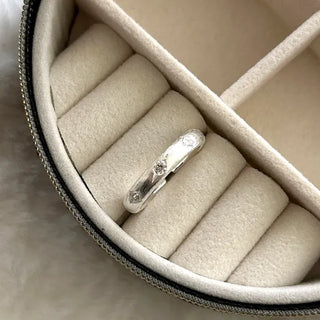 925 Sterling Silver Matte Bold Cubic Silver Ring