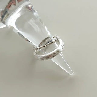 925 Sterling Silver Matte Bold Cubic Silver Ring