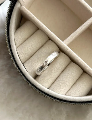 925 Sterling Silver Matte Bold Cubic Silver Ring