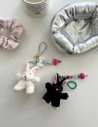 Beaded Strap Set Rabbit Doll Bag Keyring Bag Charm