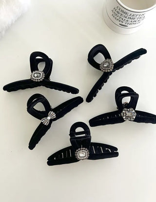 5 Types of Jewel Claw Clips Large Velvet Updo Hairpin