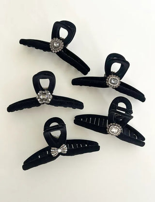 5 Types of Jewel Claw Clips Large Velvet Updo Hairpin