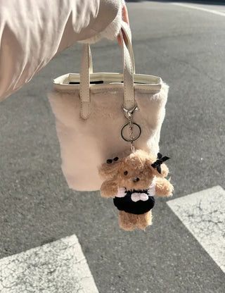 Date look puppy doll bag keyring key holder bag charm