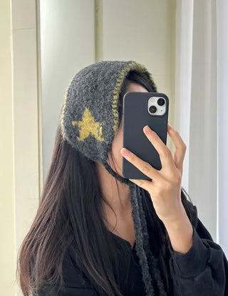 Star Knit Earmuffs Warm Unisex